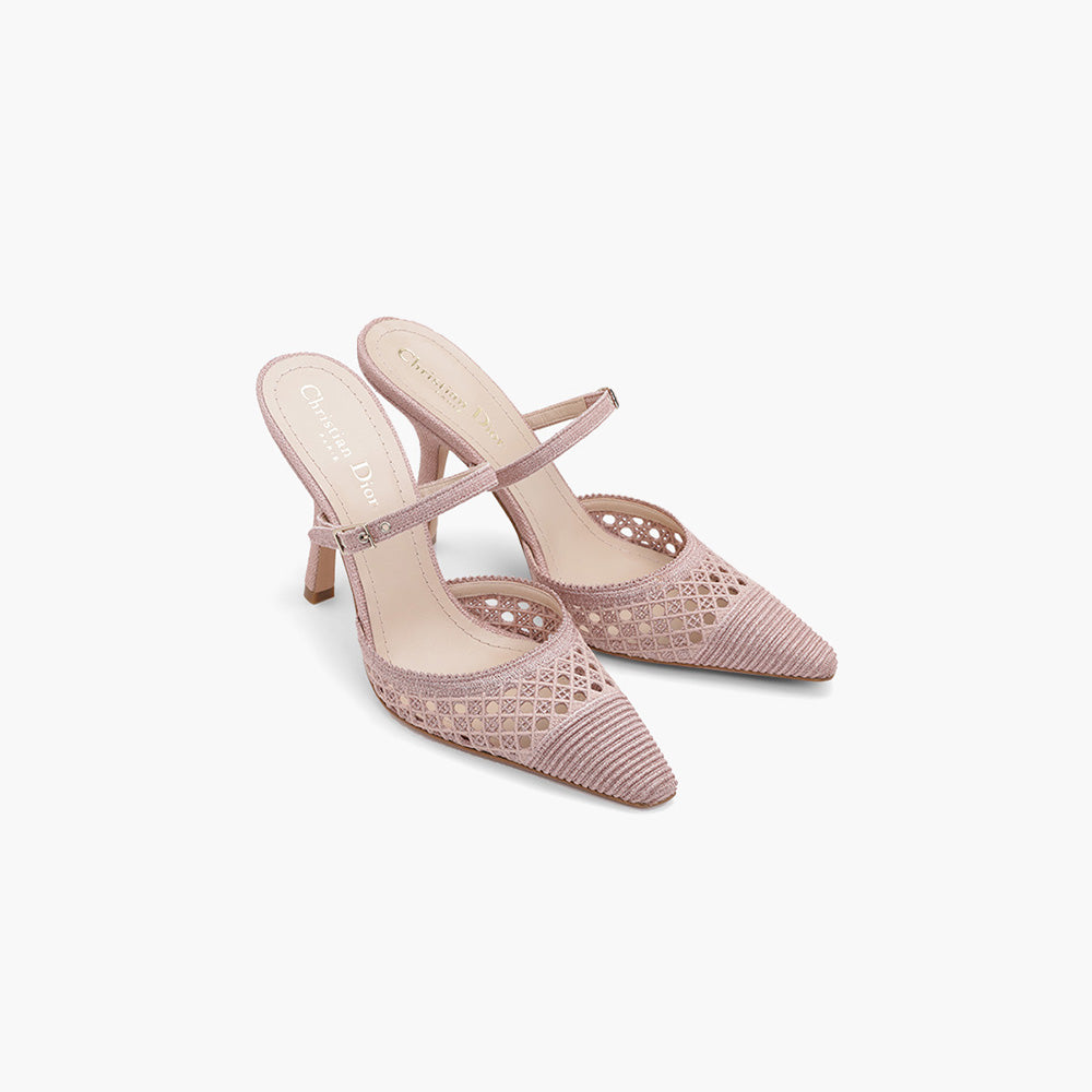 CHRISTIAN DIOR Capture Embroidery Heeled Mules 100mm Rose