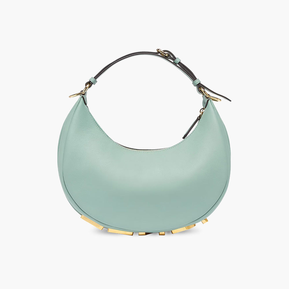 FENDI Small Fendigraphy Hobo Bag in Green Calf Leather