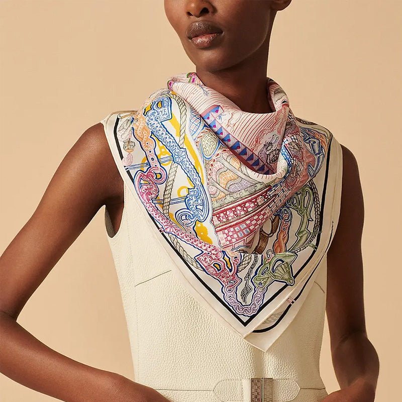Hermès Carre Super Silk Quest Scarf 90