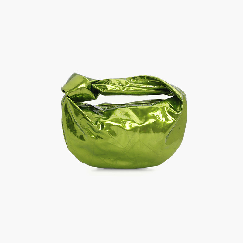 BOTTEGA VENETA Mini BV Jodie Shoulder Bag in Green Metallic Distressed Effect - Lovelo Room