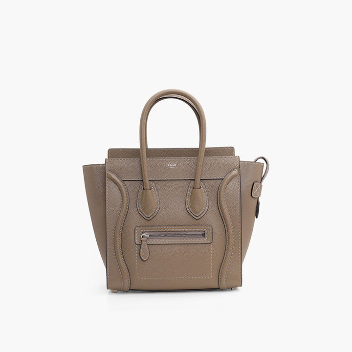 CELINE Micro Luggage Bag in Souris Drummed Leather - Lovelo Room
