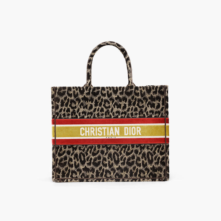 CHRISTIAN DIOR Book Tote Mizza Embroidery Bag in Beige Multicolor Velvet - Lovelo Room