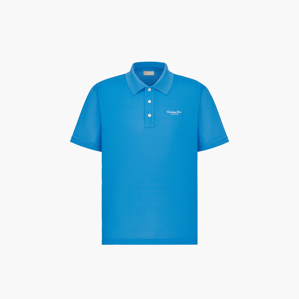 CHRISTIAN DIOR Couture Regular Fit Polo Shirt in Fluorescent Blue Technical Pique - Copy - Lovelo Room