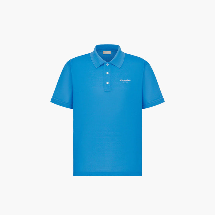 CHRISTIAN DIOR Couture Regular Fit Polo Shirt in Fluorescent Blue Technical Pique - Copy - Lovelo Room