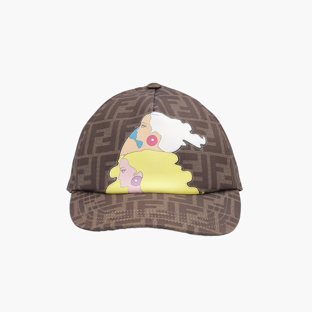 FENDI All Over FF Logo Baseball Cap in Brown or Tobacco with The Hairdo Girls Graphics - Lovelo Room
