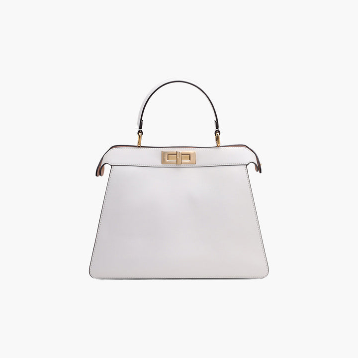 FENDI Medium Peekaboo ISeeU Bag in White Leather - Lovelo Room