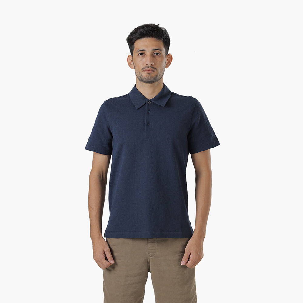 FENDI Men All Over Logo Shirt in Navy Blue Cotton - Lovelo Room