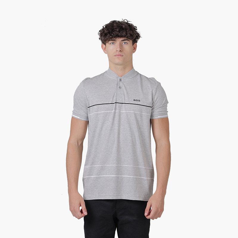 HUGO BOSS Men Pariq Regular Fit Polo Shirt in Grey - Lovelo Room