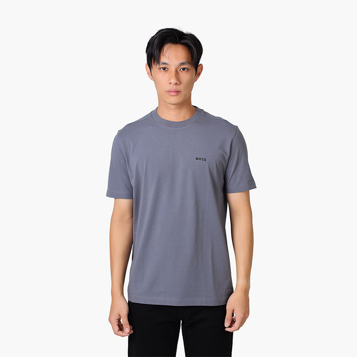 HUGO BOSS Men Tee Strecth Cotton Reguler Fit Tshirt un Grey with Contrast Logo - Lovelo Room
