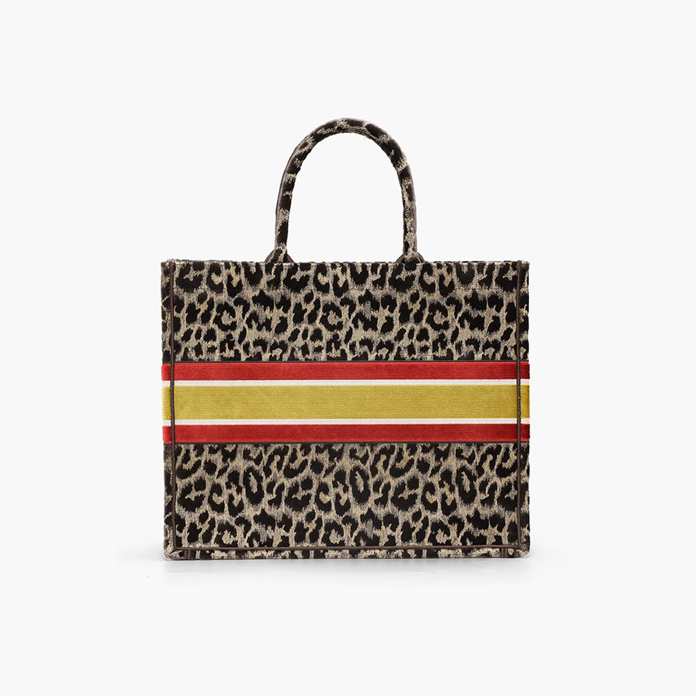 CHRISTIAN DIOR Book Tote Mizza Embroidery Bag in Beige Multicolor Velvet - Lovelo Room