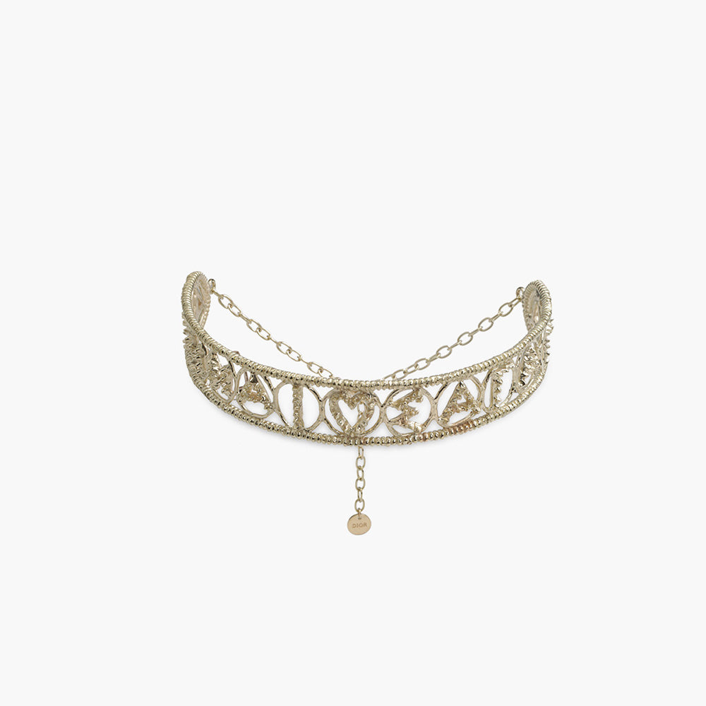 CHRISTIAN DIOR Sea Gardern Choker Necklace in Gold Metal - Lovelo Room