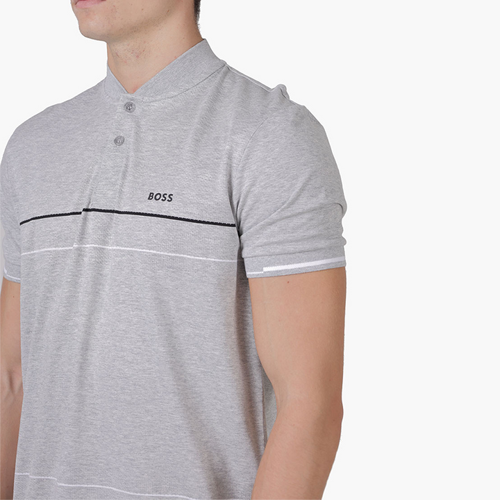 HUGO BOSS Men Pariq Regular Fit Polo Shirt in Grey - Lovelo Room