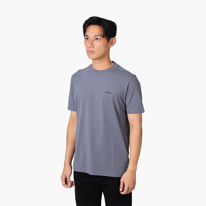 HUGO BOSS Men Tee Strecth Cotton Reguler Fit Tshirt un Grey with Contrast Logo - Lovelo Room