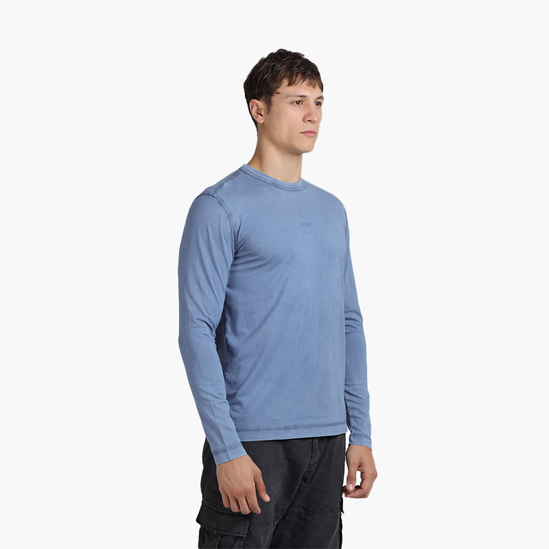 HUGO BOSS Men Tokkslong Regular Fit Long Sleeved Tshirt in Bright Blue - Lovelo Room