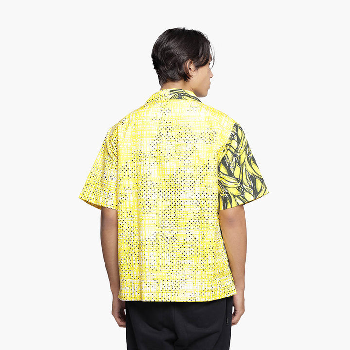 PRADA Triangle Logo Double Match Poplin Shirt in Yellow - Lovelo Room