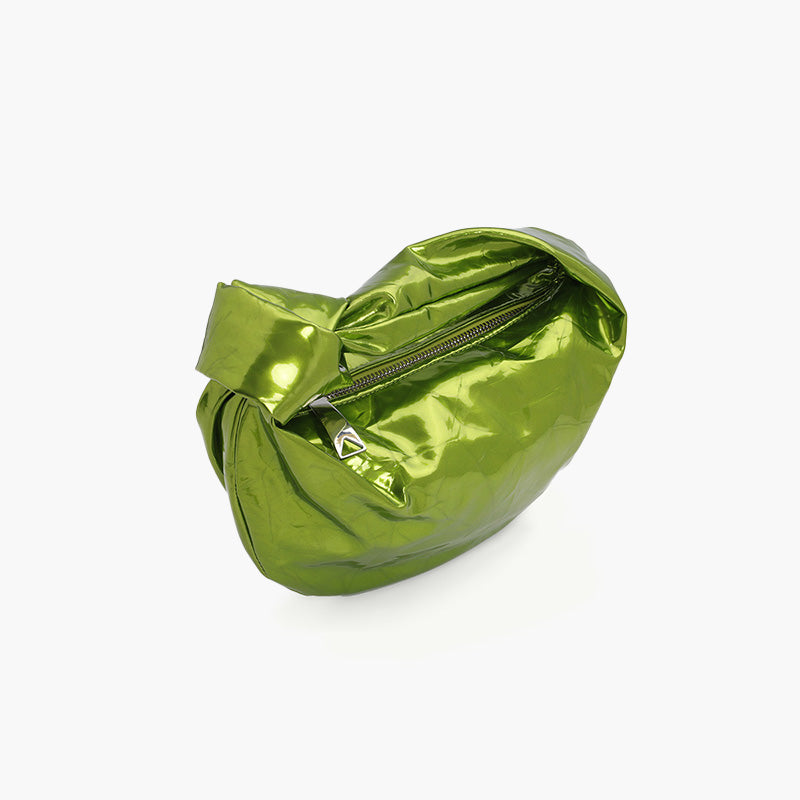 BOTTEGA VENETA Mini BV Jodie Shoulder Bag in Green Metallic Distressed Effect - Lovelo Room