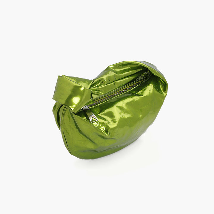 BOTTEGA VENETA Mini BV Jodie Shoulder Bag in Green Metallic Distressed Effect - Lovelo Room