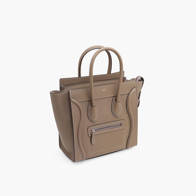 CELINE Micro Luggage Bag in Souris Drummed Leather - Lovelo Room