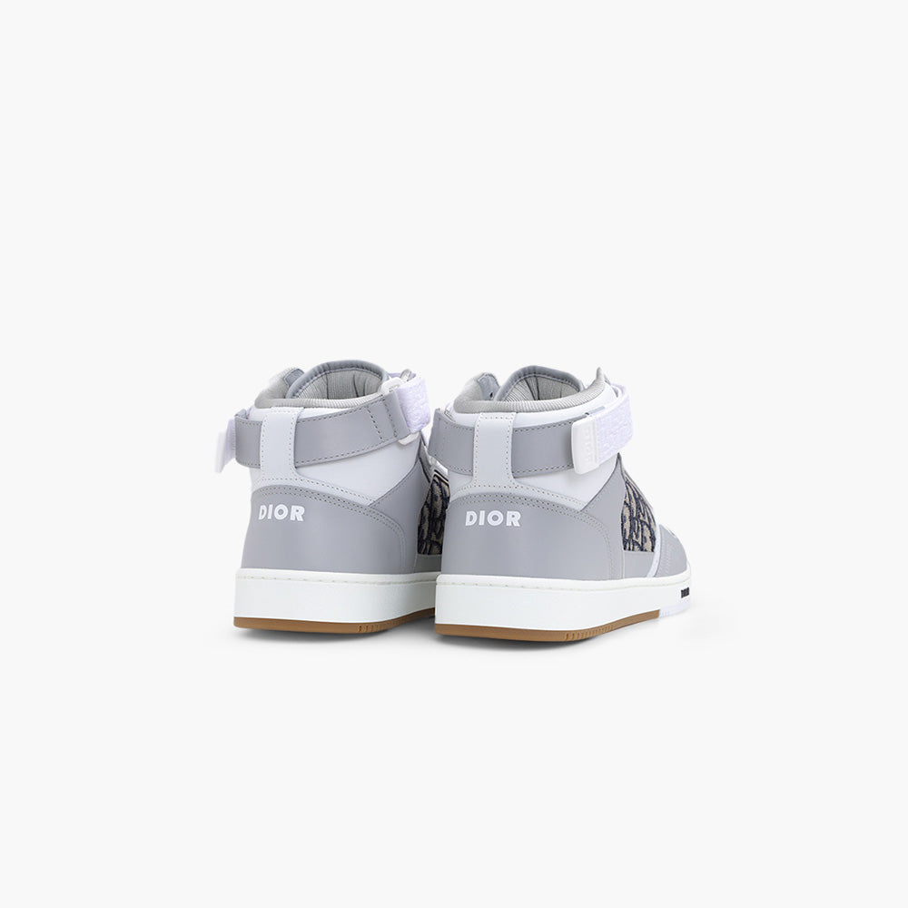 CHRISTIAN DIOR B27 Oblique Mid Top Sneakers in Gray White Multicolor - Lovelo Room