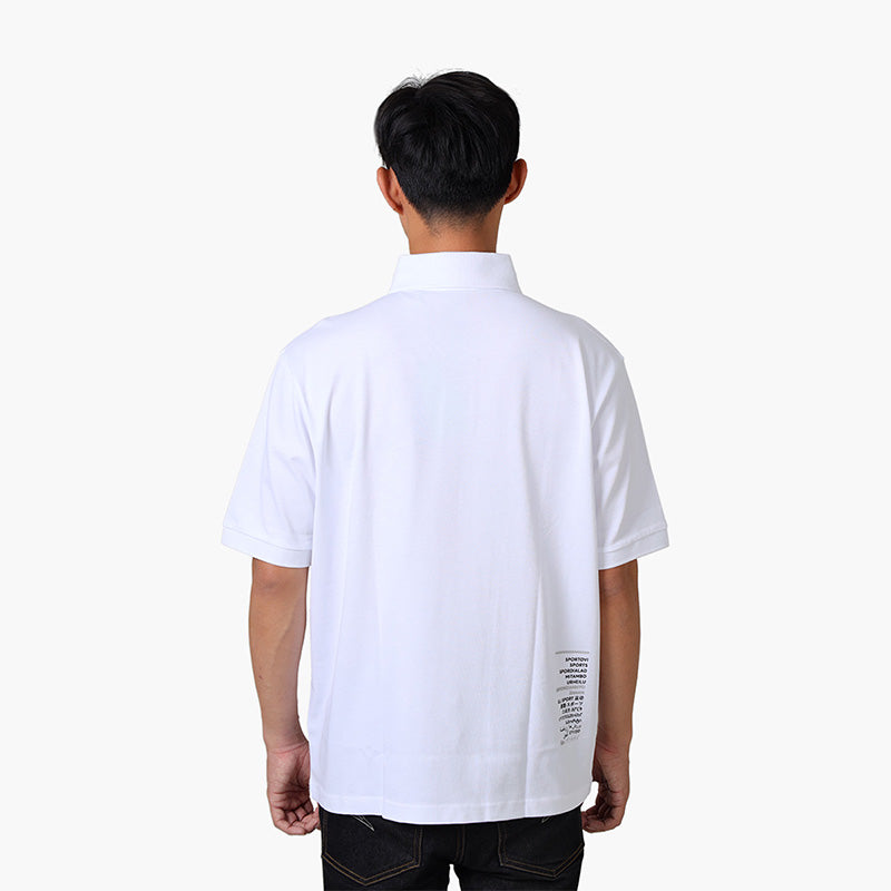HUGO BOSS Men Pavel Cotton Jersey Polo Shirt in White with Printed Artwork - Lovelo Room