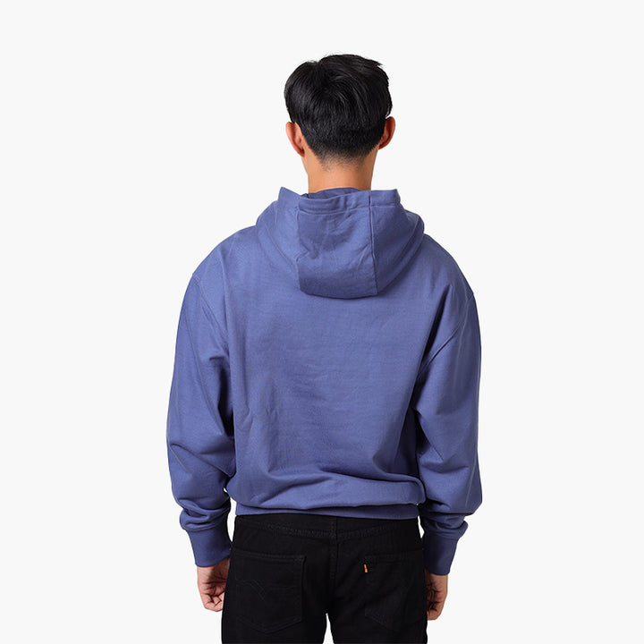HUGO BOSS Men Sullivan 16 Cotton Terry Rubber Print Logo Sweatshirt in Air Force Blue with Hoodie - Lovelo Room