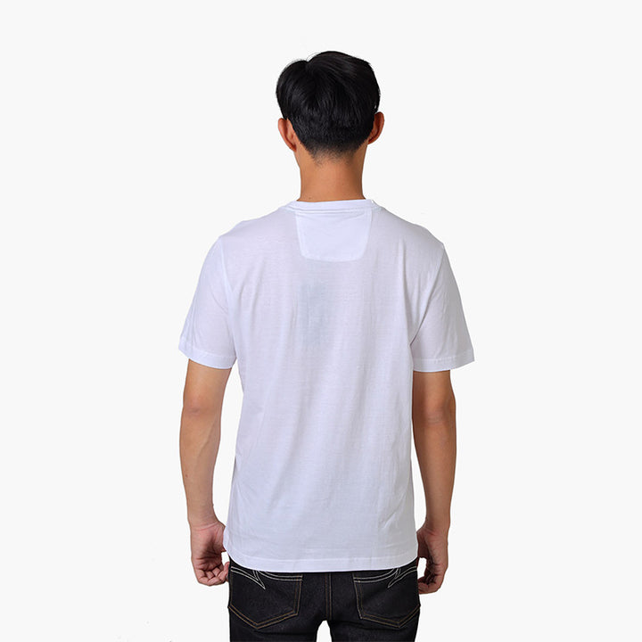 HUGO BOSS Men Tee 1 Cotton Jersey Regular Fit T-Shirt in White with Logo Artwork - Lovelo Room