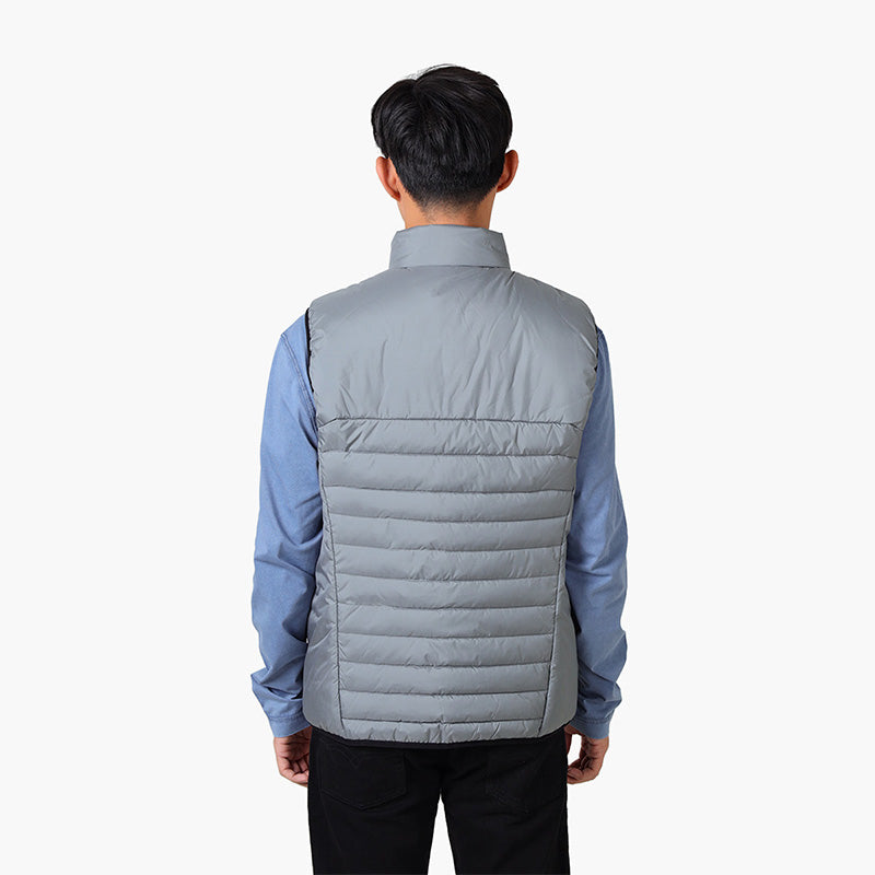 HUGO BOSS Men V Thor 2  Regular Fit Zipped Gilet Jacket in Grey Water Repellent Fabric - Lovelo Room