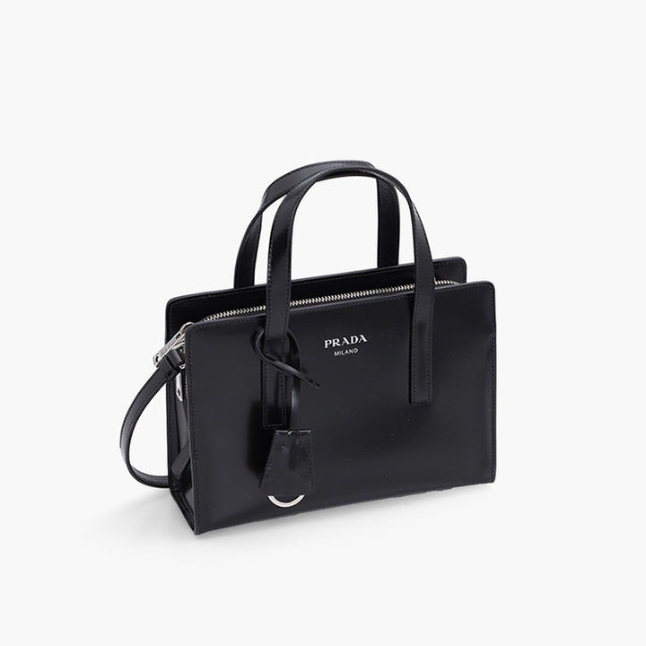 PRADA Mini Re-Edition 1995 Handbag in Black Brushed Leather - Lovelo Room