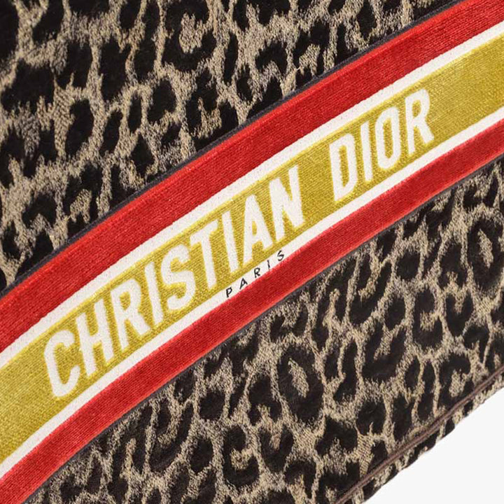 CHRISTIAN DIOR Book Tote Mizza Embroidery Bag in Beige Multicolor Velvet - Lovelo Room