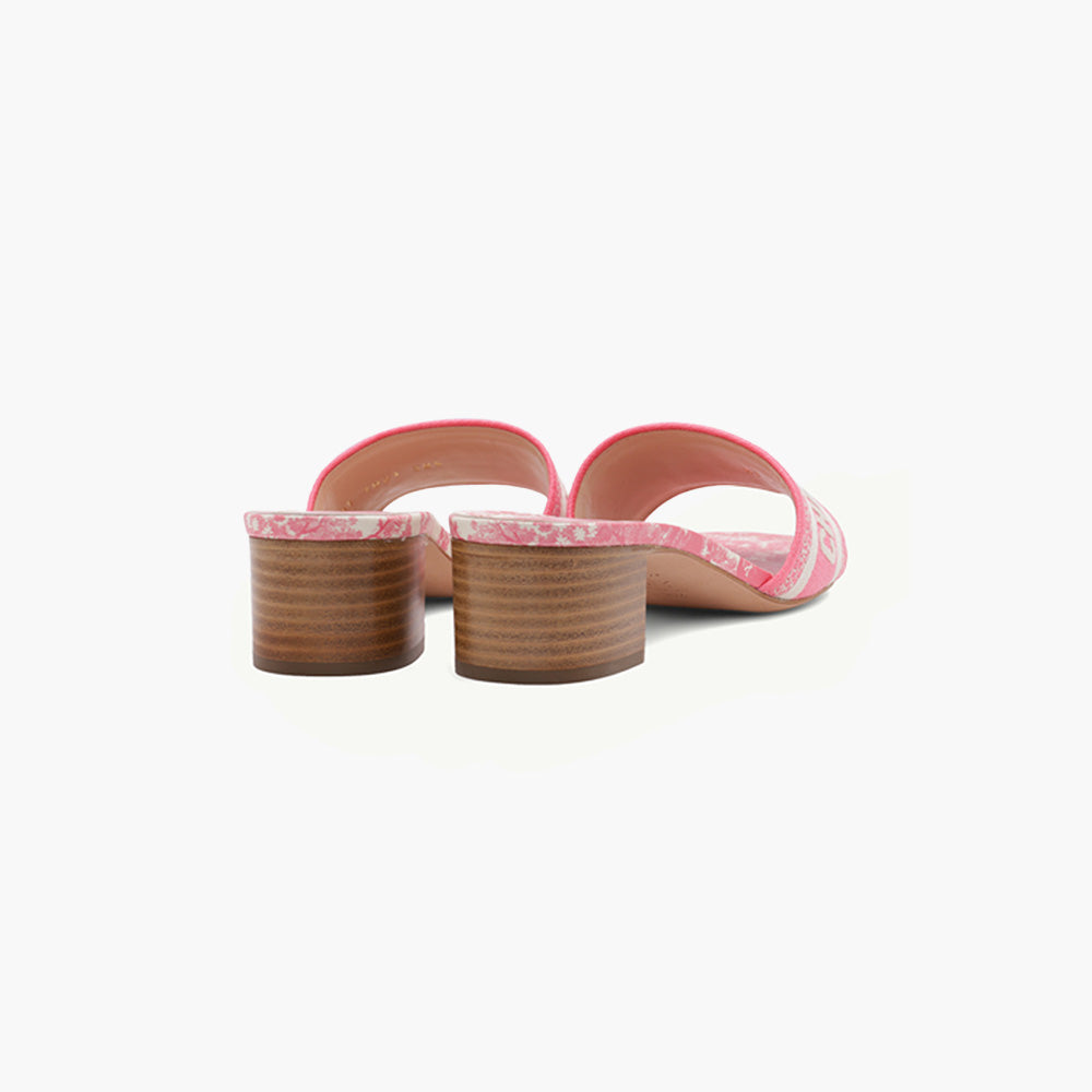CHRISTIAN DIOR Dway Toile De Jouy Embroidered Mules 40mm in Peony Pink - Lovelo Room