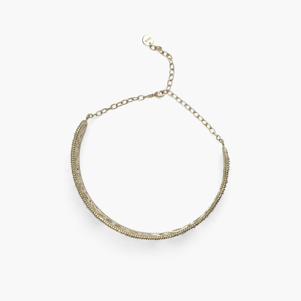 CHRISTIAN DIOR Sea Gardern Choker Necklace in Gold Metal - Lovelo Room