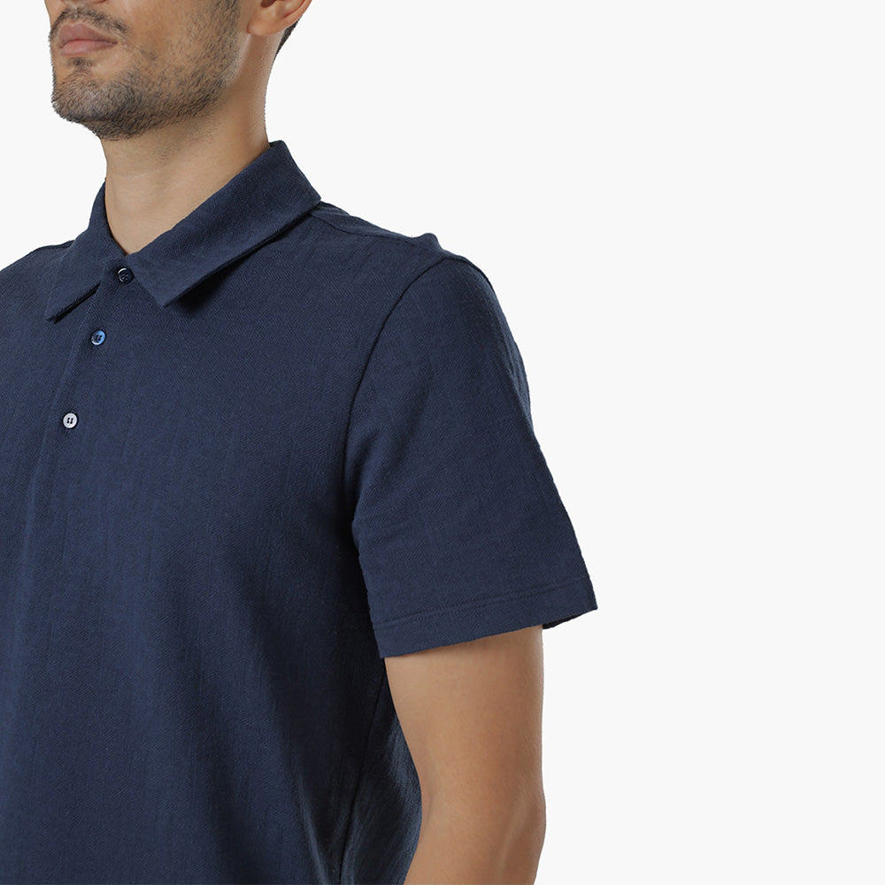 FENDI Men All Over Logo Shirt in Navy Blue Cotton - Lovelo Room