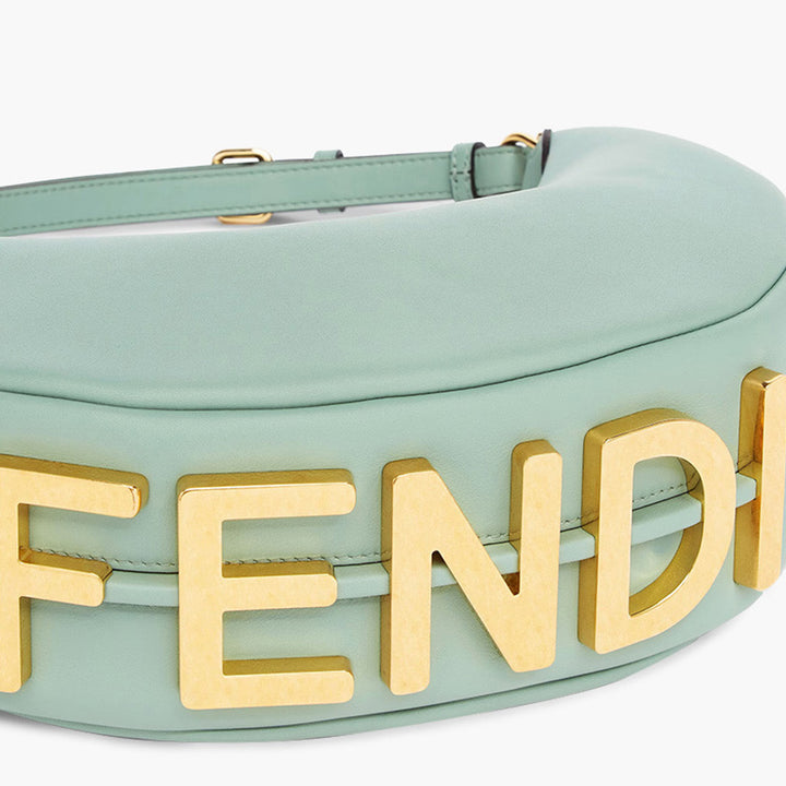 FENDI Small Fendigraphy Hobo Bag in Green Calf Leather - Lovelo Room