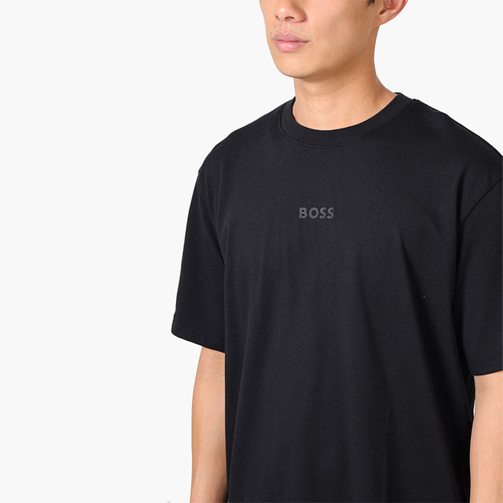HUGO BOSS Men Tee 10 Cotton Jersey Oversized T-Shirt in Black with Logo Artwork - Lovelo Room