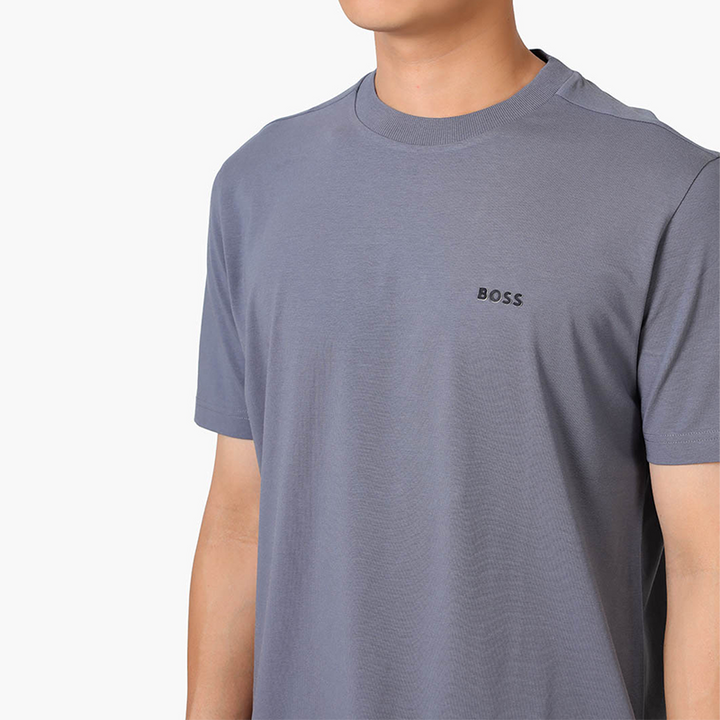 HUGO BOSS Men Tee Strecth Cotton Reguler Fit Tshirt un Grey with Contrast Logo - Lovelo Room