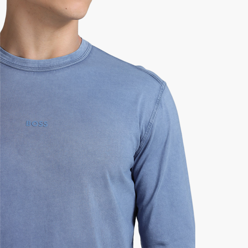 HUGO BOSS Men Tokkslong Regular Fit Long Sleeved Tshirt in Bright Blue - Lovelo Room