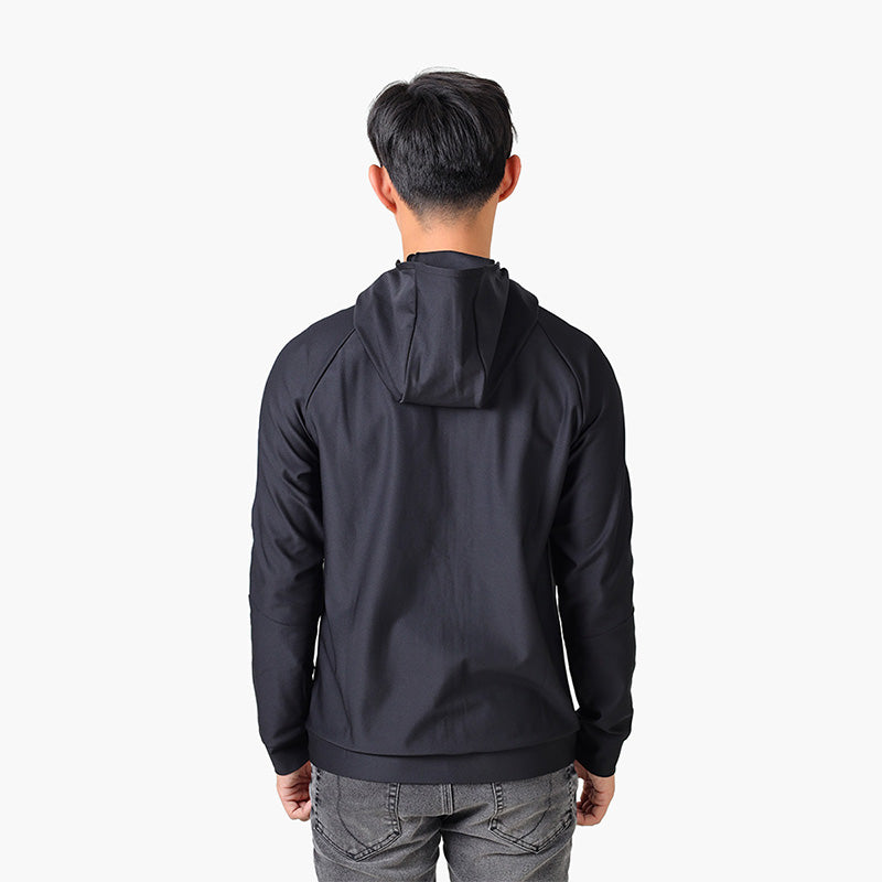 HUGO BOSS X MATTEO BERRETTINI Men Sicon MB 2 Regular Fit Zipper Artwork Logo Jacket in Black with Hoddie - Lovelo Room