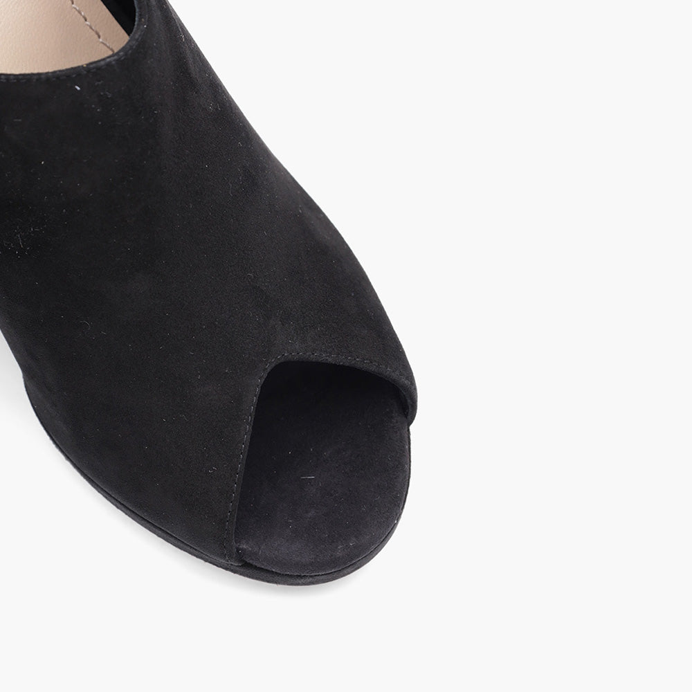 CHRISTIAN DIOR Absolu Open Toe Sandals 90mm in Black Suede - Lovelo Room