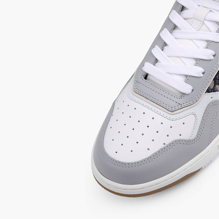 CHRISTIAN DIOR B27 Oblique Mid Top Sneakers in Gray White Multicolor - Lovelo Room