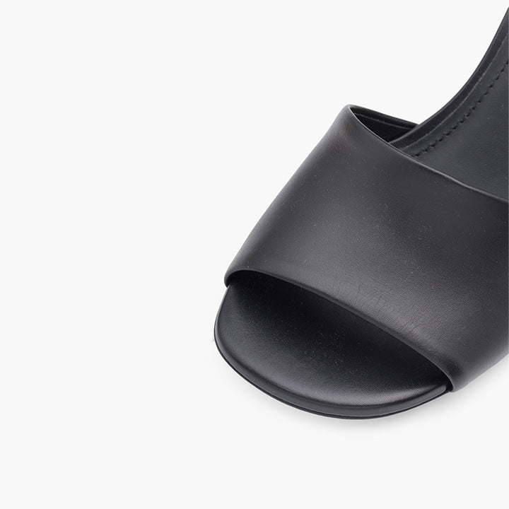 FENDI Woman First Open Toe Sandals 105mm in Black Leather with Diagonal FShaped Heels - Lovelo Room