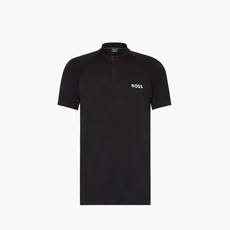 HUGO BOSS X MATTEO BERRETTINI Men Pariq MB 5 Slim Fit Polo Shirt in Black - Lovelo Room