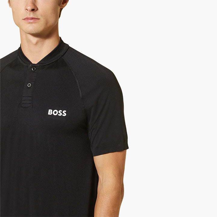 HUGO BOSS X MATTEO BERRETTINI Men Pariq MB 5 Slim Fit Polo Shirt in Black - Lovelo Room