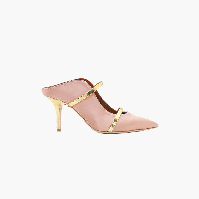 MALONE SOULIERS Maureen Pumps 70mm in Blush Satin OR Gold - Lovelo Room