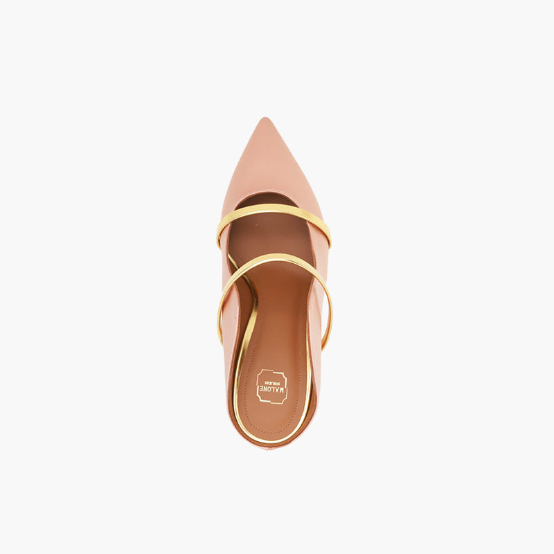 MALONE SOULIERS Maureen Pumps 70mm in Blush Satin OR Gold - Lovelo Room