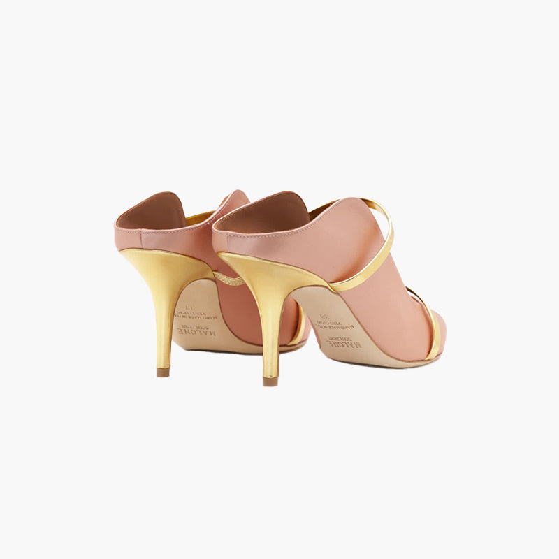 MALONE SOULIERS Maureen Pumps 70mm in Blush Satin OR Gold - Lovelo Room